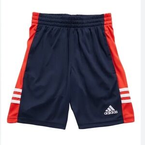 Adidas Kids Navy and orange Sports Shorts in size 5